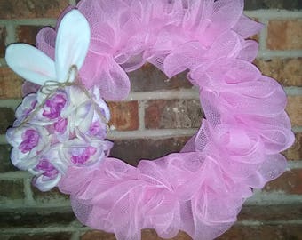 Easter Wreath - Pink with Bunny Ears