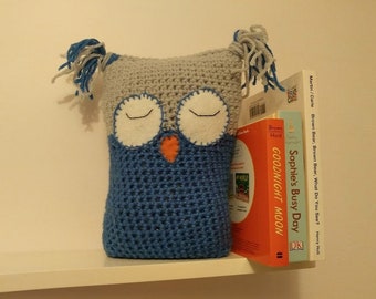 Owl crochet bookend doorstop decorative boy girl baby ornament