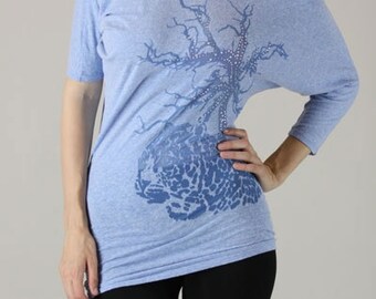 Off-Shoulder Embellished Tree Tee -Dolman Sleeve