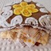 Vintage Chenille Fabric Quilt Squares - 30 - EIGHT " squares, golds, tans & browns - 500-317