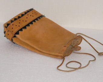 Vintage Genuine Leather Pouch Bag, Natural Leather Handmade, Soft Leather Pouch @81