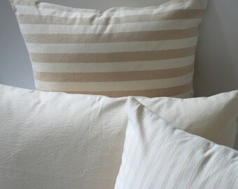 Oatmeal Collection // Decorative Throw Pillows 20x20 + 10 Other Sizes // Brown Stripe Pillow Covers // Pillows for the Couch