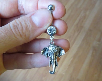Éléphant ventre anneau de nombril bouton / chirurgicaux en acier inoxydable Barbell