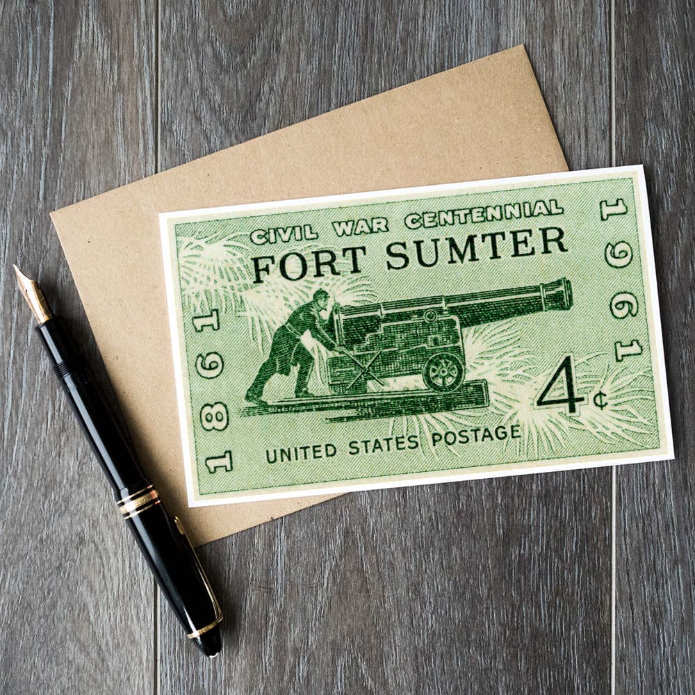Civil War birthday card Fort Sumter Civil War buff gift
