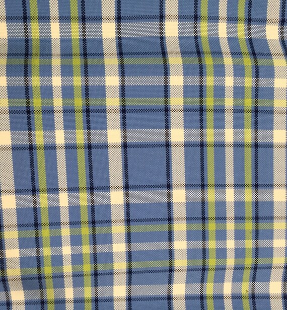Bold Blue Green Plaid Upholstery Fabric Upholstery Fabric