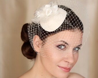 BIRD CAGE VEIL , wedding hat, fabulous headdress, bridal hat.