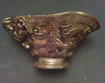 Antique Ox Horn Wine Cup