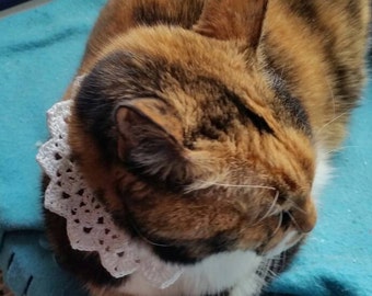 Cat Collar Necklace Peter Pan Lace Crochet
