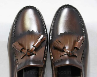 Size 3.5 Boys Shoes - Authentic 1950s Brown Leather Loafers - Child Size Boy's 3 1/2 D - Slip On 50's Shoe - 50s Deadstock in Box - 45941-1