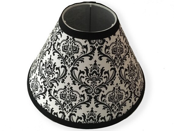 Black and white Damask Print Lamp Shade Your choice of size