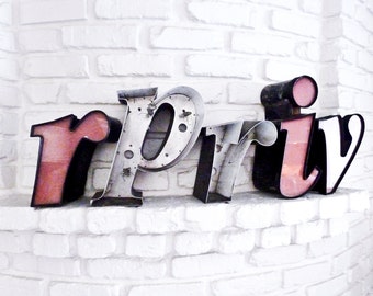 Industrial Salvage Vintage Sign Letters