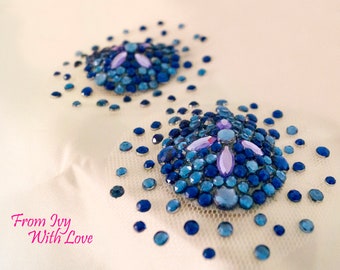 Burlesque pasties - blue infinity