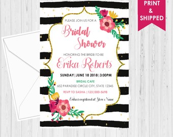 Kate Spade Invitation - Custom Invitation - Kate Spade Bridal Shower - Wedding - Party - Digital - Printed - Shipped - Invitation