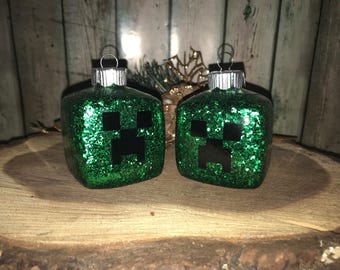Minecraft ornaments, Minecraft ornament set, Creeper Ornament, Minecraft Pig Ornament, Minecraft Skeleton Ornament, Enderman Ornament, Gift