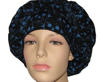 Scrub Hats-Bouffant Scrub Hats-ScrubHeads-Numb Skulls-Skulls Scrub Hat-Scrub Hats for Women-Anesthesia Scrub Hat-Veterinarian Scrub Hat