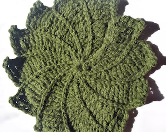 Crocheted Spiral Hot Pad - Tabletop Decor