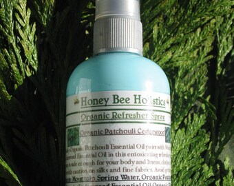 Organic Patchouli Cedarwood Body Spray and Fabric Refresher - Woodsy & Resiny - Natures Aphrodisiac - No chemical additives