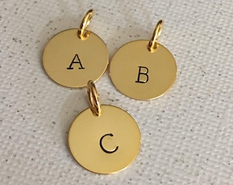 Gold initial charm,Personalized charm,Hand stamped Initial,Hand stamped charm,Custom item,add on,Extra charm,Customized charm,Addition