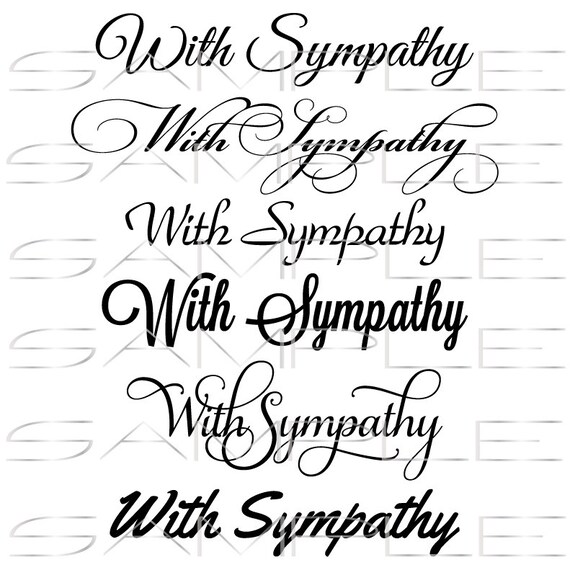 Download With Sympathy in a variety of fonts SVG cut file for