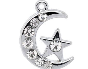 1 a star with a Pearl rhinestone 21 X 14 X 3 MM Rhinestone pendant.