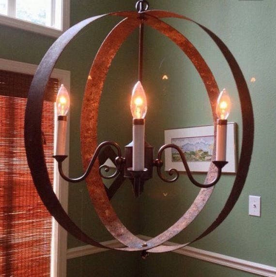 Wine Barrel Band Chandelier