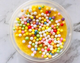 Banana split cloud creme slime