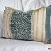 14"x20", Decorative Pillow Cover in Blue and Taupe Designers Guild Velvet and Silk Fabrics, by Jane Hall Design