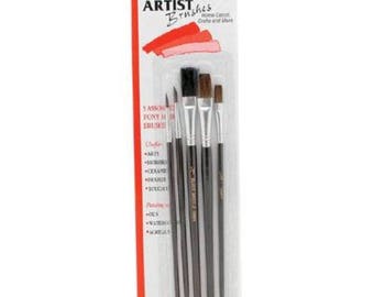 Linzer 5 pc. - Artist Paint Brush Set - 1/2" Flat - 81-505