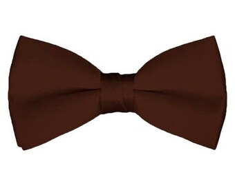 Solid Pre Tied Brown Bow Tie