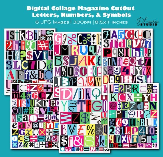 digital collage sheet printable magazine cutout