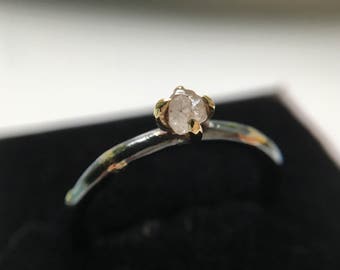 Rough diamond alternative engagement ring