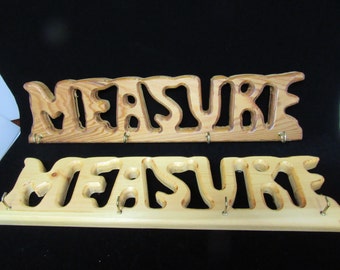 Measuring Cup Holder Unique One of a Kind Wooden Vintage Handmade One Stained One Natural Home Decor Kitchen Decor Country Decor Gift
