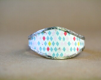 Fat Tin Cuff (Diamond pattern)