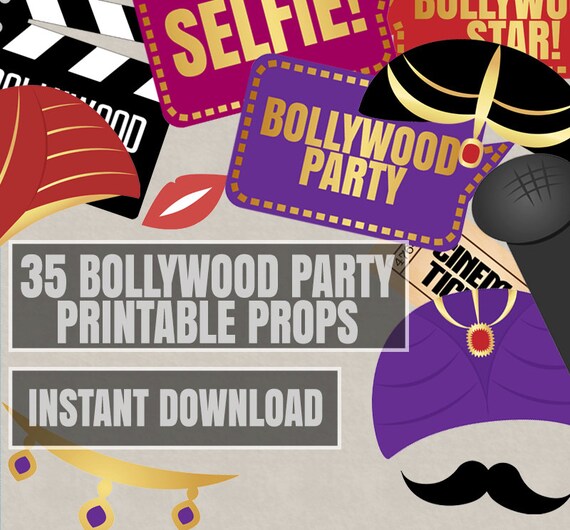 35 Bollywood Photo Booth Props bollywood themed party props