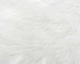White Luxury Shag Faux Fur Fabric