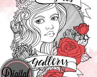 Bloom Girl Gallery Digital Color and Create book