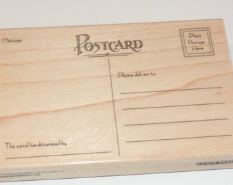 Post Card 1369L Rubber Stamp Wood Mounted by Penny Black Free Ship NEW 5 1/2"