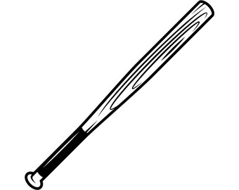 Baseball Bat #1 Wood Stick Ball Sports League Equipment Team Game Field Logo .SVG .EPS .PNG Digital Clipart Vector Cricut Cut Cutting File