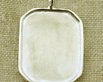 Sterling Silver Rimmed Cushion Charm
