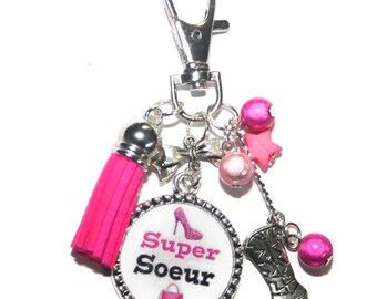 Door key/jewelry bag super sister/customizable/slogan