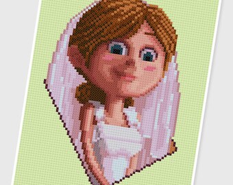 PDF Cross Stitch pattern - 0074.Ellie (wedding) - INSTANT DOWNLOAD