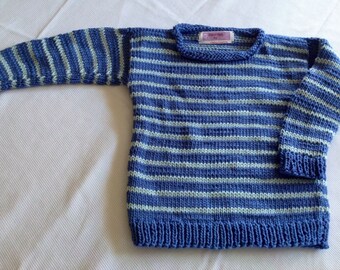 2T Boys Cotton Blue Striped Sweater