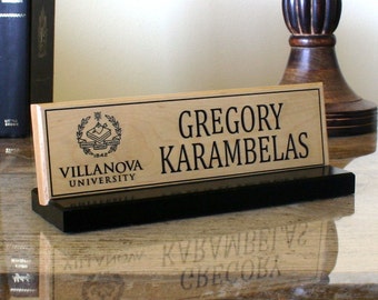 Personalized Desk Name Plate or Door Name Plate Custom Sign Corporate LOGO included Solid Maple Hand Crafted Business Professional