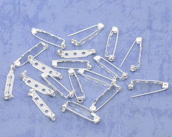 Set of 10 blank pins - silver T40
