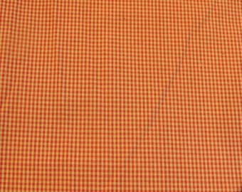 Beige and Red Plaid cotton fabric coupon