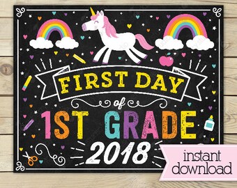 Unicorn First Day of School Sign 1st Day of School