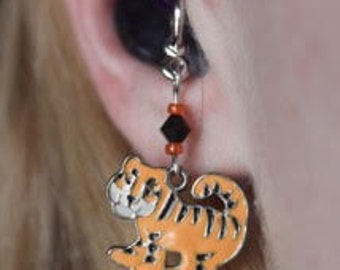 Tiger Hearing Aid Charms or Pierced Earrings