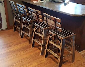 Whiskey Barrel Stave Bar Stools - Made Entirely Of Whiskey Barrel Staves - (ask for shipping quote)