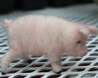 sweet little pig wool needle felted