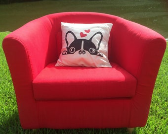 French Bulldog Canvas Pillow - Hand Painted Pillow Cover